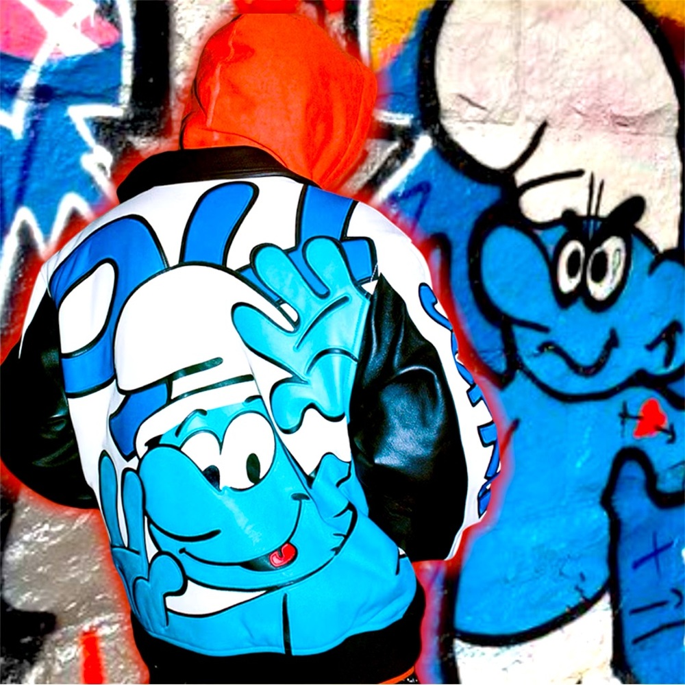 Supreme Smurfs 🧞‍♂️ Leather Jacket 🧥